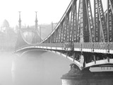 Liberty Bridge in early morning fog
